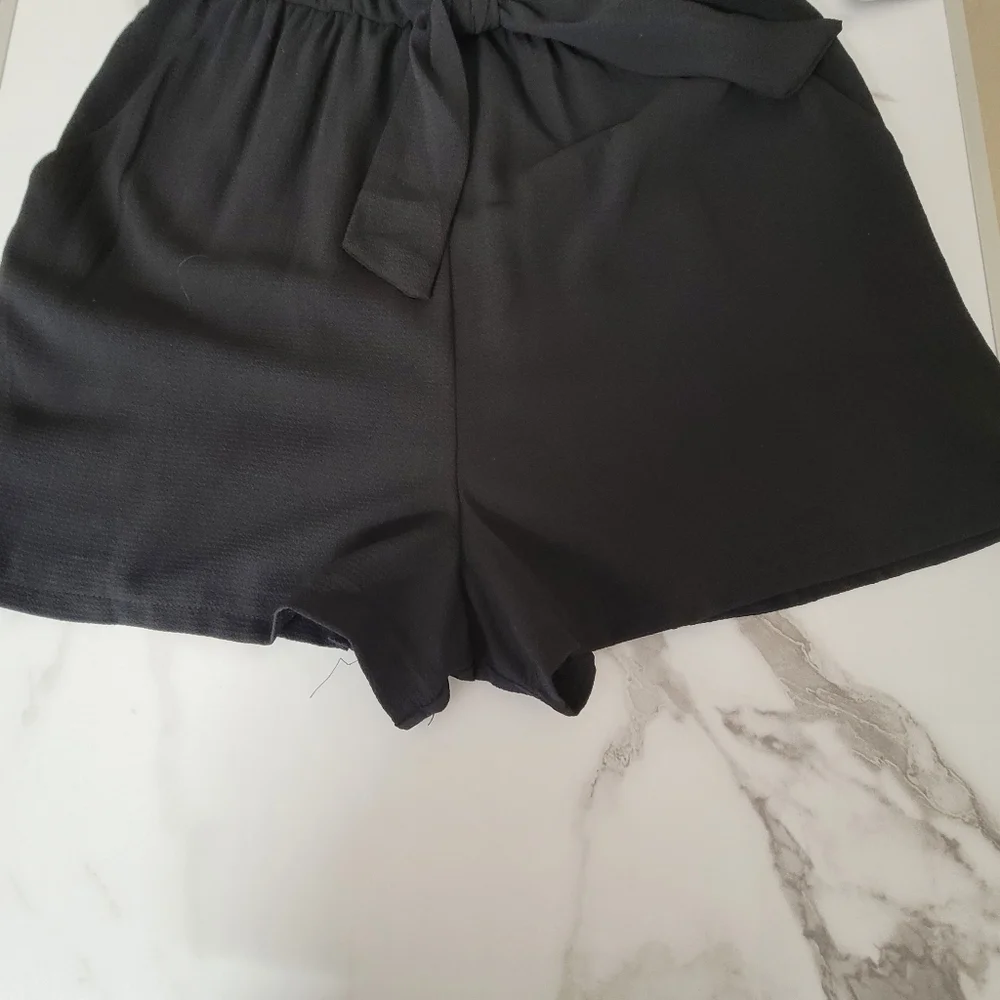 Lily Rose Black Romper V Neck & Back, Women's, Size M